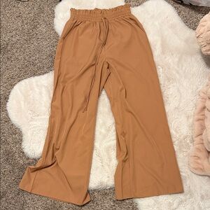 Tan Wide-Leg Pants
